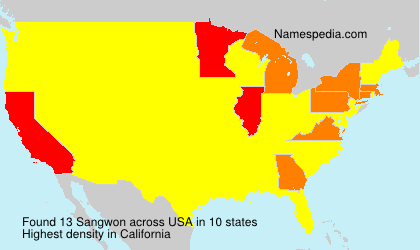 Surname Sangwon in USA