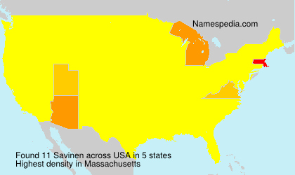 Surname Savinen in USA