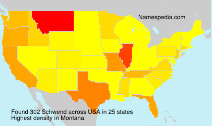 Surname Schwend in USA