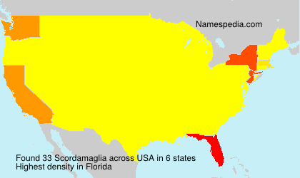 Surname Scordamaglia in USA