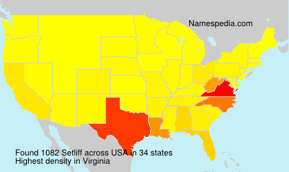 Surname Setliff in USA