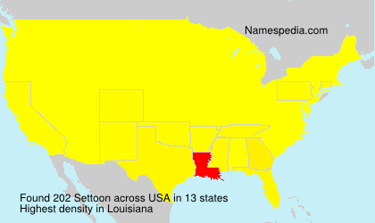 Surname Settoon in USA
