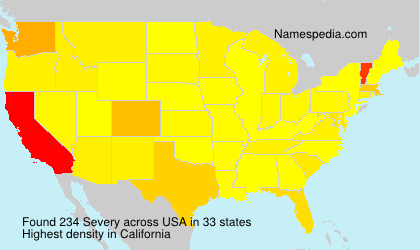Surname Severy in USA
