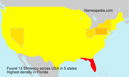 Surname Sfintescu in USA