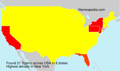 Surname Sgarro in USA