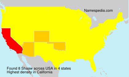 Surname Shaaw in USA