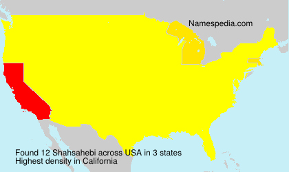 Surname Shahsahebi in USA