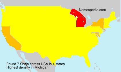 Surname Shaja in USA