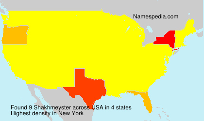 Surname Shakhmeyster in USA