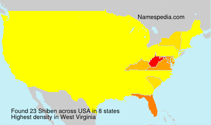 Surname Shiben in USA