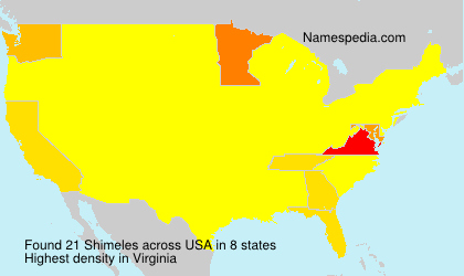 Surname Shimeles in USA