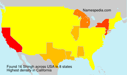 Surname Shingh in USA