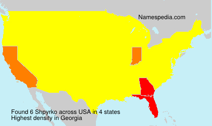 Surname Shpyrko in USA