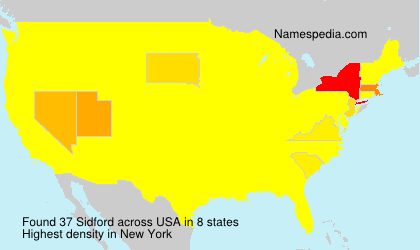 Surname Sidford in USA