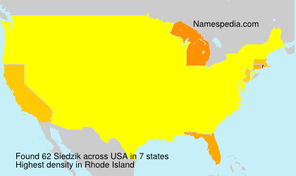 Surname Siedzik in USA
