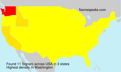 Surname Signani in USA
