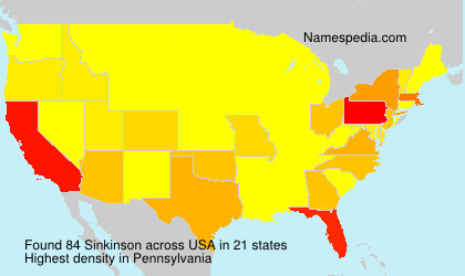 Surname Sinkinson in USA