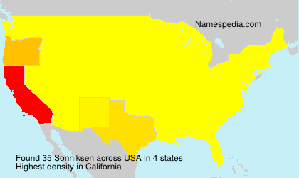 Surname Sonniksen in USA