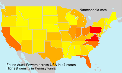 Surname Sowers in USA