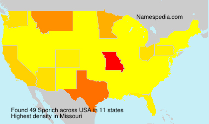 Surname Sporich in USA