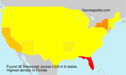 Surname Stavrevski in USA