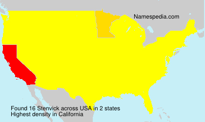 Surname Stenvick in USA