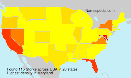 Surname Storke in USA