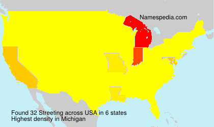 Surname Streeting in USA