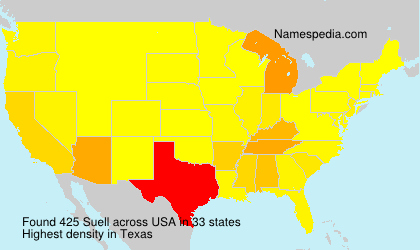 Surname Suell in USA