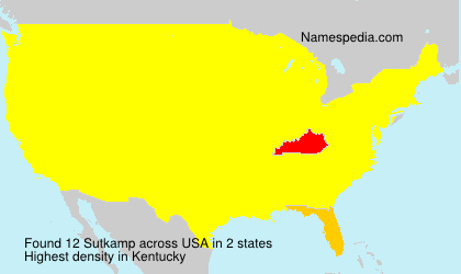 Surname Sutkamp in USA