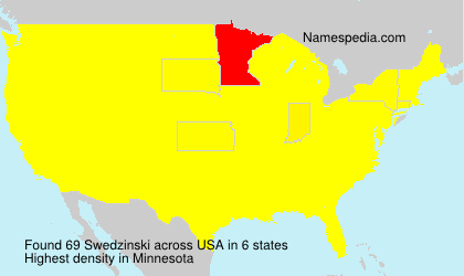 Surname Swedzinski in USA