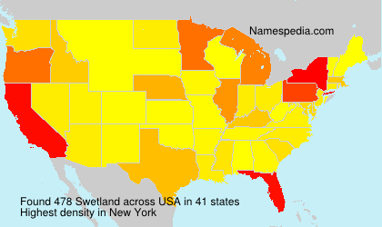Surname Swetland in USA