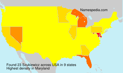 Surname Szukiewicz in USA