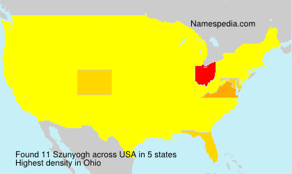 Surname Szunyogh in USA