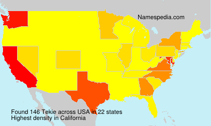Surname Tekie in USA