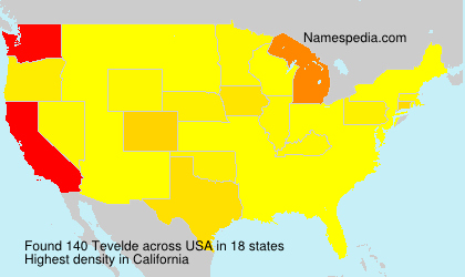 Surname Tevelde in USA