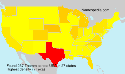 Surname Thamm in USA