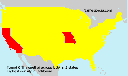 Surname Thaweethai in USA