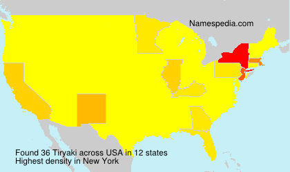 Surname Tiryaki in USA