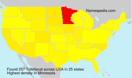 Surname Tollefsrud in USA