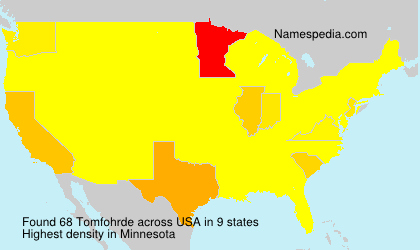 Surname Tomfohrde in USA
