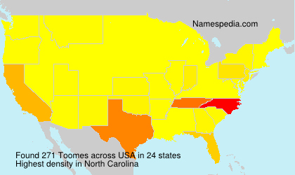 Surname Toomes in USA