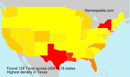 Surname Toval in USA