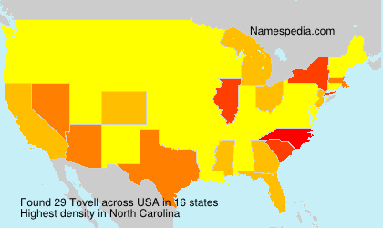 Surname Tovell in USA