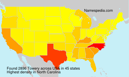 Surname Towery in USA