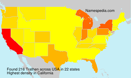 Surname Trathen in USA