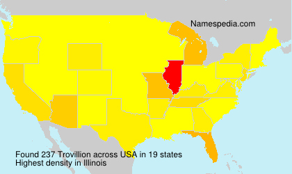 Surname Trovillion in USA