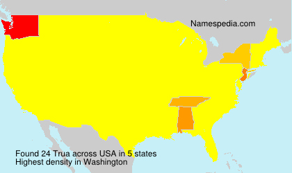 Surname Trua in USA