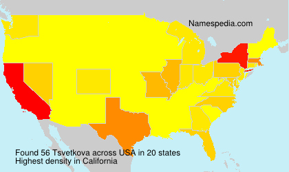 Surname Tsvetkova in USA