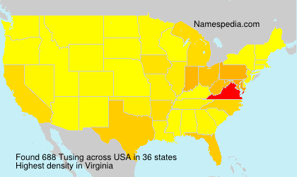 Surname Tusing in USA